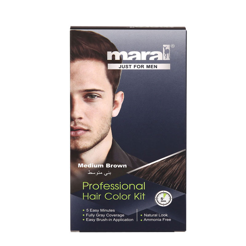 Maral-Hair-color-men-medium-brown کیت رنگ مو مردانه مارال قهوه ای متوسط Maral Hair Color Medium Brown - تصویر 1